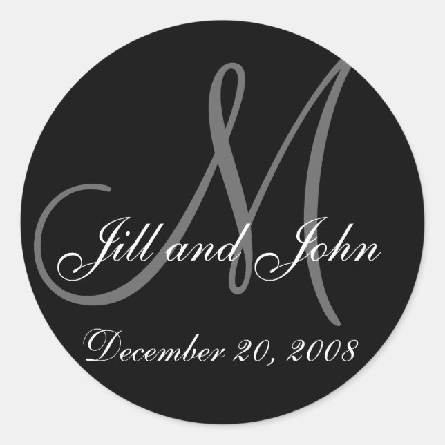 Datum, erste Namen und Anfangsbuchstaben Runder Aufkleber (Vorderseite)