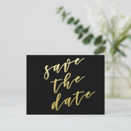 Datum freihalten | Black & Imitate Gold Script Pos Ankündigungspostkarte