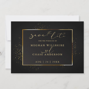 Datum freihalten Eleganter Schwarz-Gold-Glitzer