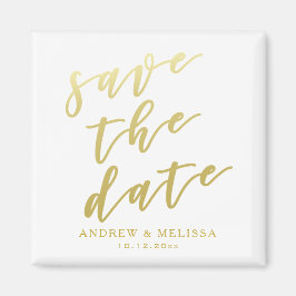 Datum freihalten | White & Imitats Gold Script Magnet