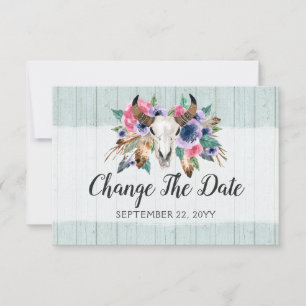 Datum geändert Rustikale Boho-Hochzeit auf einen s Save The Date