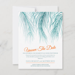 Datum Hochzeit Änderung des Plans blaue Palme Save The Date
