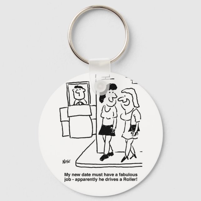 Datum ist das Fahren eines Cartoon der Straßenwalz Schlüsselanhänger (Vorderseite)