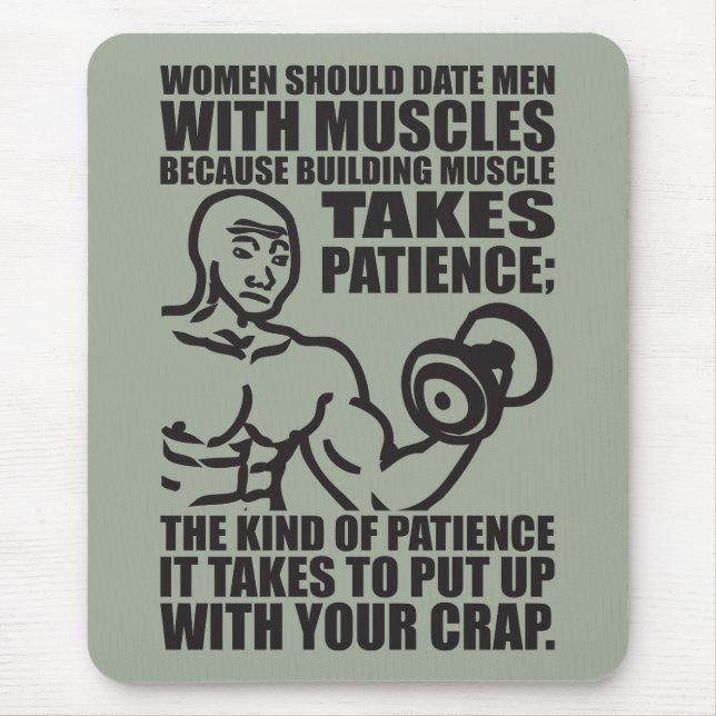 Datum Männer mit Muskeln - Funny Bodybuilding Mousepad (Vorne)