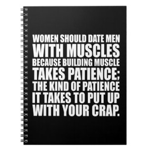 Datum Männer mit Muskeln - Funny Bodybuilding Notizblock