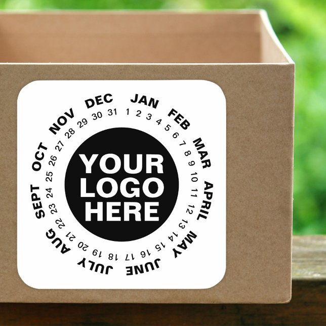 Datum markieren - Logokalender-Aufkleber weiß Quadratischer Aufkleber (Von Creator hochgeladen)