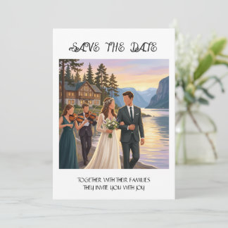 Datum merken Braut & Bräutigam Fjord Save The Date
