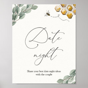 Datum Night Ideas bee Eucalyptus Sign Poster