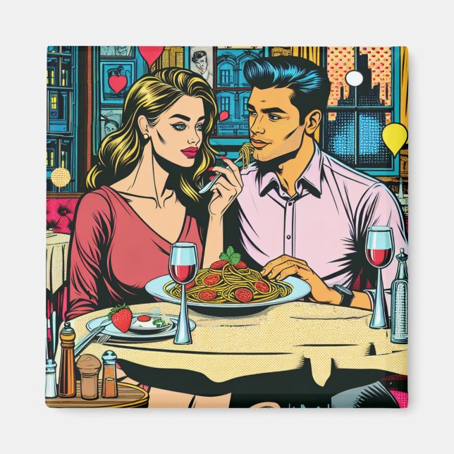 Datum | Spaghettis Abendessen Magnet (Vorne)