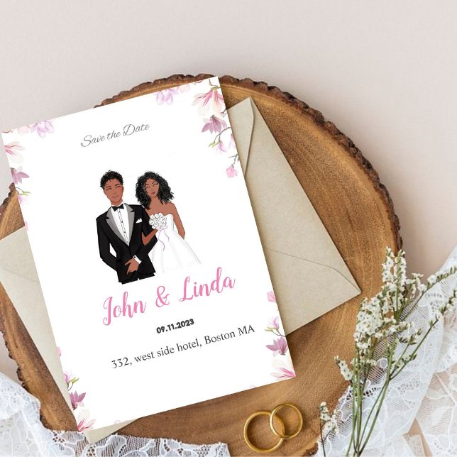 Datum speichern, Hochzeit, schwarzes Paar,  Save The Date (Von Creator hochgeladen)