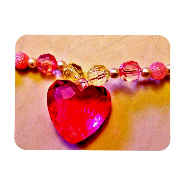Datum speichern Rosa Herz Magnet (Horizontal)