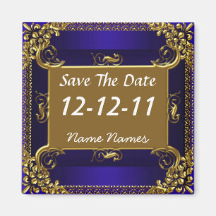 Datum speichern Royal Blau Gold Magnet