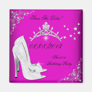 Datum Speichern Süße 16 Rosa High Heels Schuhe Tia Magnet
