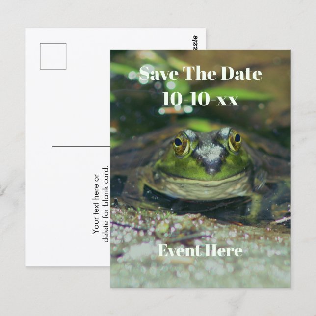 Datum Speichern Süßer Frosch Natur  Postkarte (Vorne/Hinten)