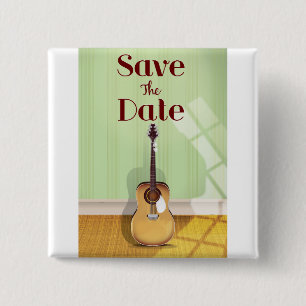 Datum speichern Vintage Akustikgitarre Button