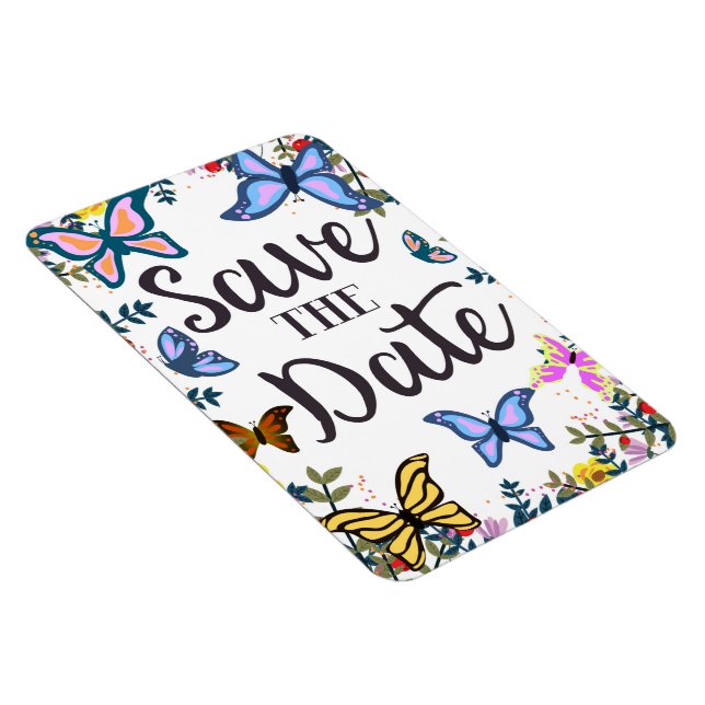 Datum speichern Vintage Schmetterlinge. Magnet (Rechte Seite)