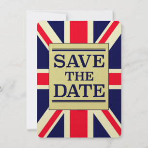 Datum speichern Vintage Union Jack Einladung