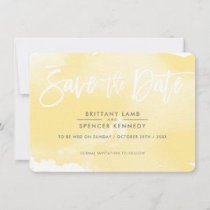 DATUM VORMERKEN elegante, gedämpfte gelbe Wasserfa Save The Date