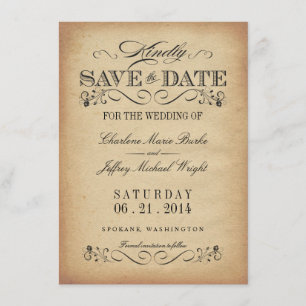 Datum vormerken - Elegantes Vintage-Pergament Save The Date