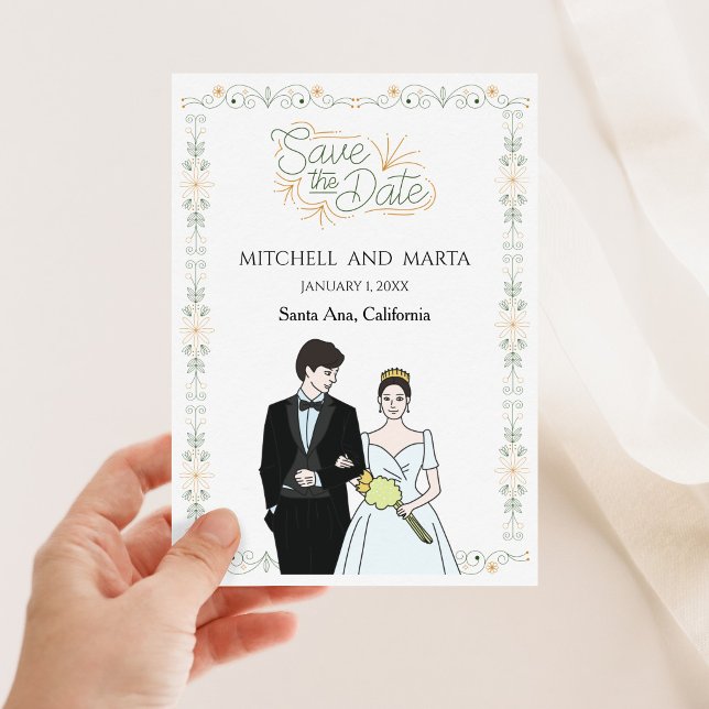 Datum Vormerken floral Einladung (Von Creator hochgeladen)