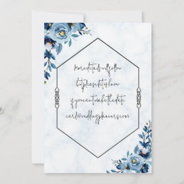 Datum vormerken - Hochzeit/blaue Rosen  Einladung