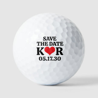 DATUM VORMERKEN Ihr Hochzeitsmonogramm und rotes H Golfball