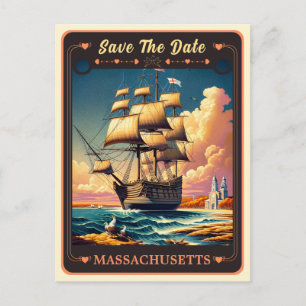 Datum vormerken   Massachusetts Einladung Postkart Postkarte
