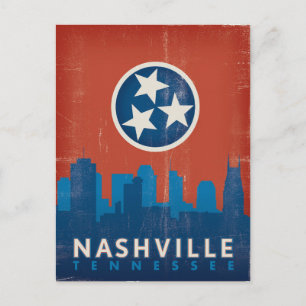 Datum vormerken Nashville, TN - Staatsflagge Ankündigungspostkarte