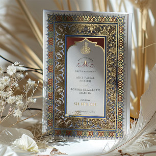 Datum Vormerken Ornamental Gold Muslimisch Islamis Folieneinladung