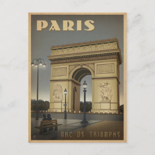Datum vormerken Paris - Arc De Triomphe Ankündigungspostkarte