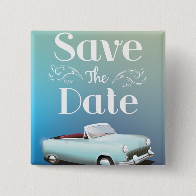 Datum vormerken Vintage Oldtimer Button (Vorderseite)