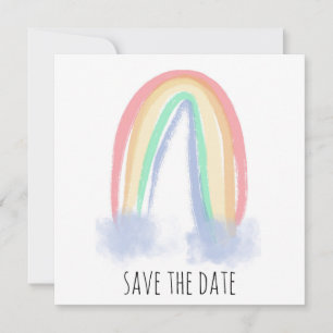 Datum vormerken Wasserfarben gemalter Regenbogen Save The Date