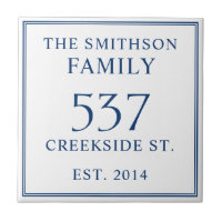 Datum "Weiß & Blau": Anschrift House Plaque