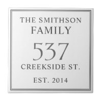 Datum "Weiß & Grau": Anschrift House Plaque