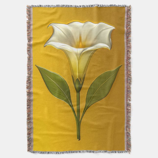 Datura (Stechapfel) – Botanischer Metall Kontrast Decke (Vorderseite Vertikal)