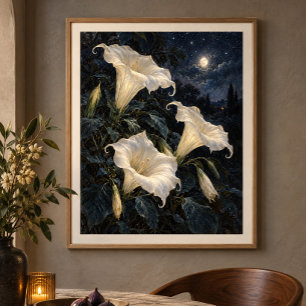 Datura unter den Sternen Kunstprint Poster