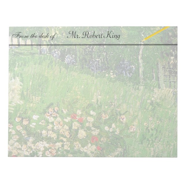 Daubigny's Garden, Vincent Van Gogh. schön Notizblock (Vorderseite)