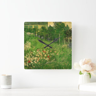 Daubigny's Garden von Vincent van Gogh, Le Jardin Quadratische Wanduhr
