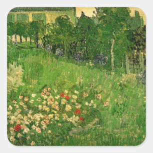 Daubignys Garten von Vincent van Gogh, Der Garten Quadratischer Aufkleber