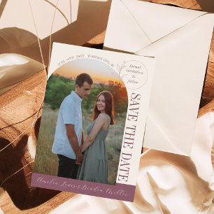 Dauerhafte Liebe Deep Mauve Arch Save The Date