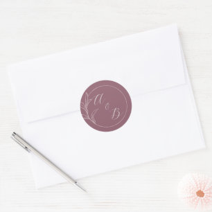 Dauerhafte Liebe   Deep Mauve   Einladung zur Hoch Runder Aufkleber