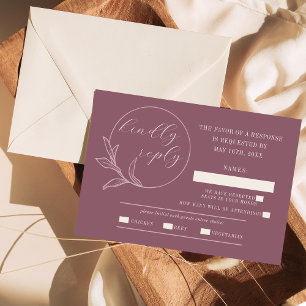 Dauerhafte Liebe Deep Mauve RSVP Karte