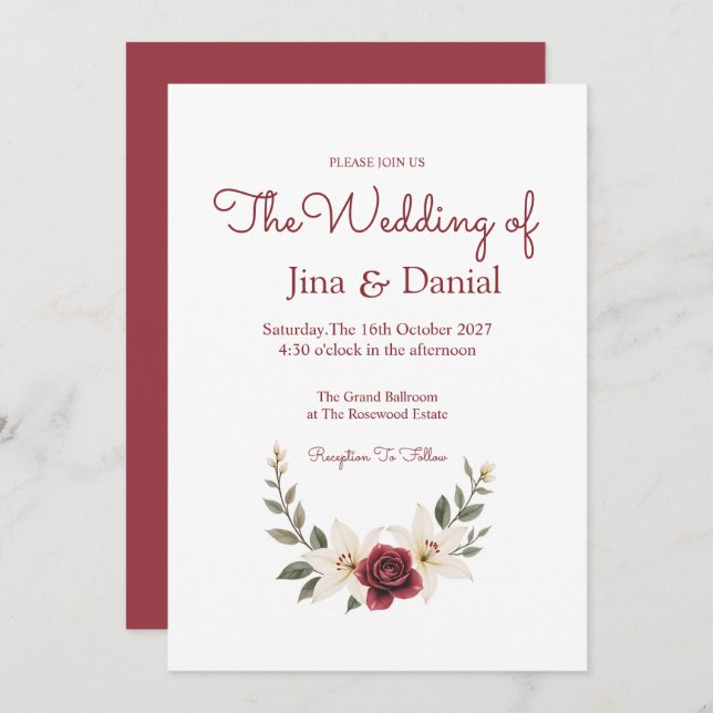 Dauerhafte Liebe Einladung (Vorne/Hinten)