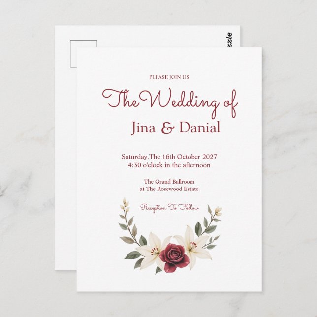 Dauerhafte Liebe Postkarte (Vorne/Hinten)