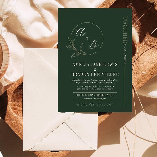 Dauerhafte Liebe | Tiefgrün | Einladung zur Hochze (Von Creator hochgeladen)