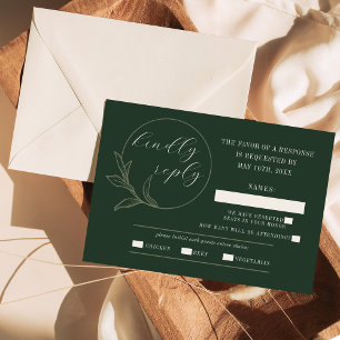 Dauerhafte Liebe Tiefgrün RSVP Karte