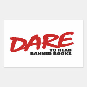 DAUERN, verbotene Bücher zu lesen Rechteckiger Aufkleber