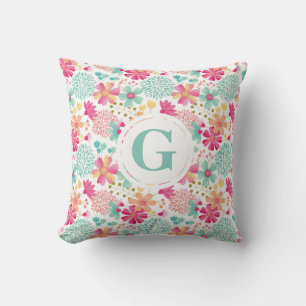 Dauers Room Personalisiert Letter Floral Pillow Kissen