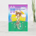 Daughter 10. Geburtstagskarte mit kleines Mädchen  Karte<br><div class="desc">Daughter 10. Geburtstagskarte mit kleines Mädchen auf dem Fahrrad</div>