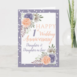 Daughter 1. Hochzeitstag Lila Blume Karte